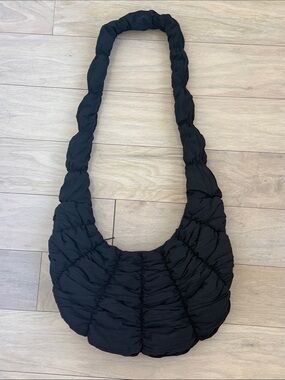 COS - Quilted Ruched Black Shoulder Bag - Women's Everyday Tote
